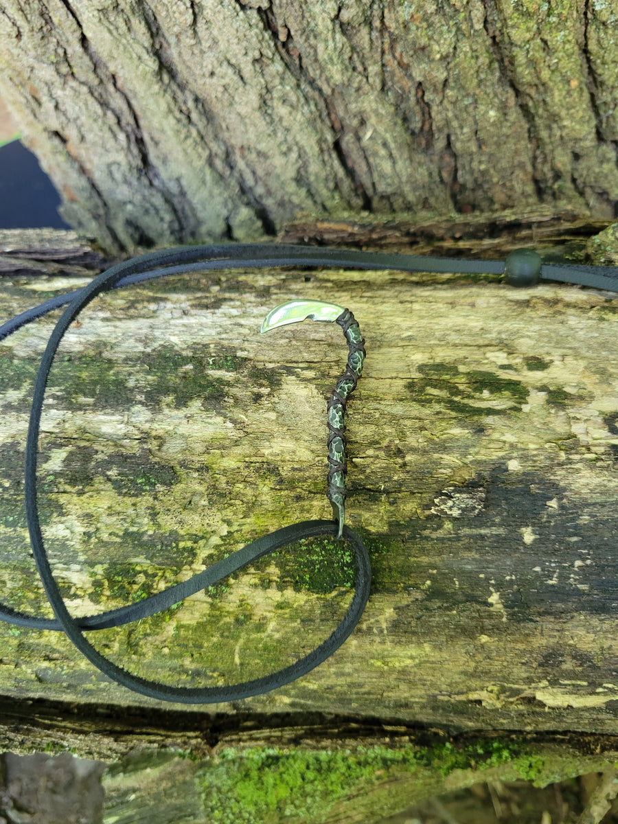 Iron Scythe Necklace | Santa Muerte Pendant | Hand Forged | DABforge