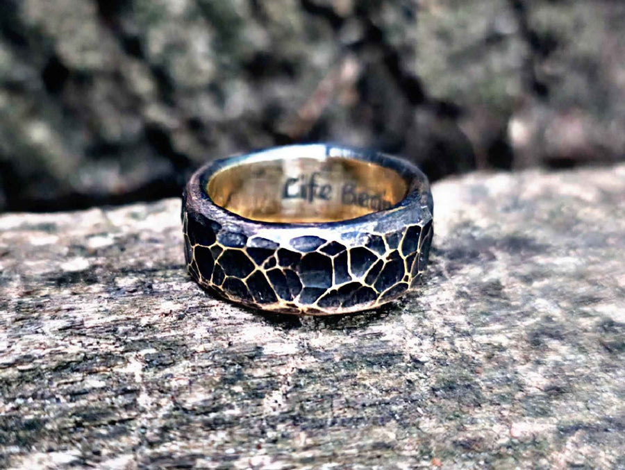 Bronze Anniversary Ring - Custom Engraved Wedding Band | DABforge