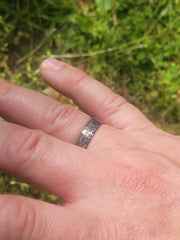 Hand Forged Sterling Silver Band Ring - Minimalist 5mm Wide Wedding Band | DABforge - DABforge