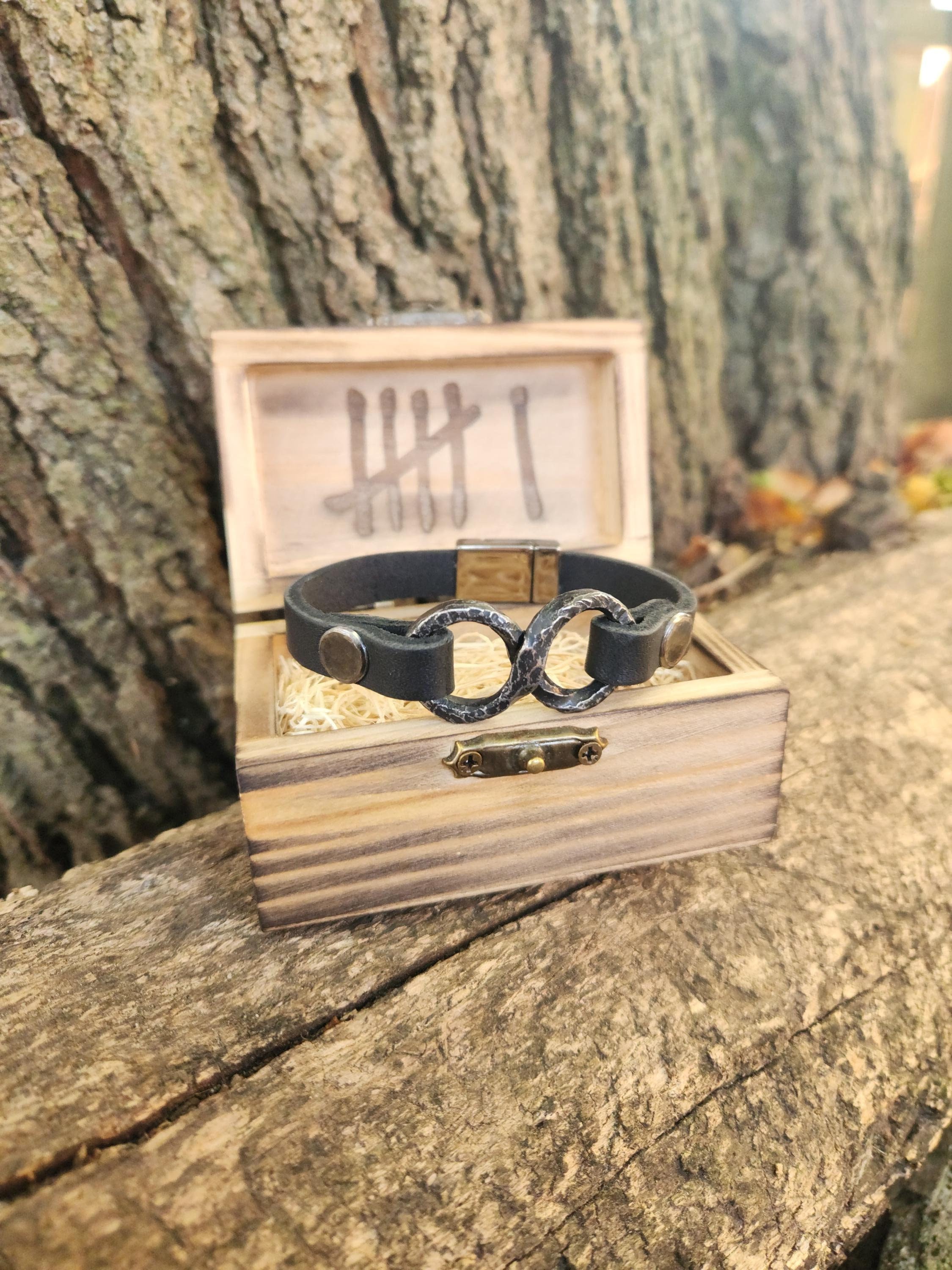 Forged Iron Infinity Bracelet