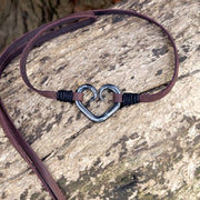  6th anniversary iron heart pendant, Celtic iron necklace for her