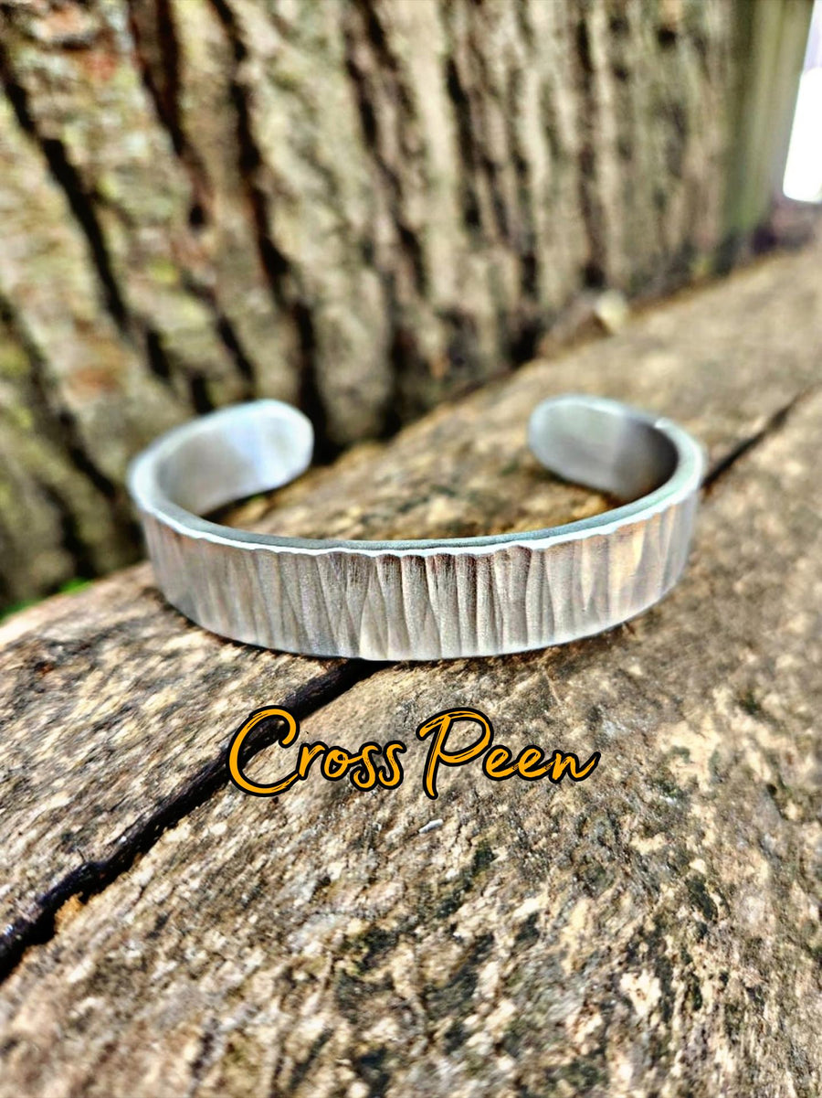 Aluminum Cuff Bracelet | 10th Anniversary Gift | Hand Forged | DABforge - DABforge