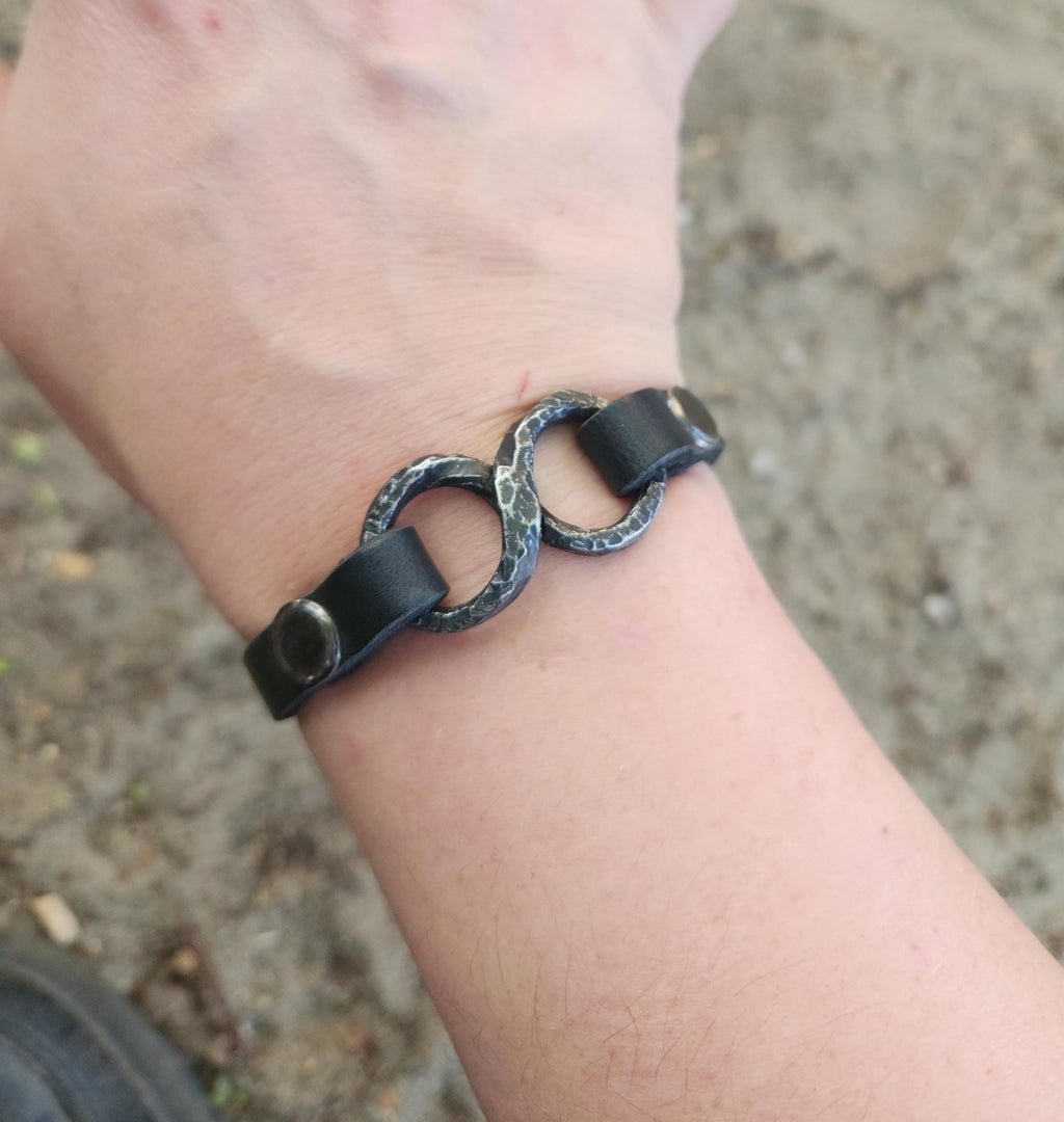 Forged Iron Infinity Bracelet