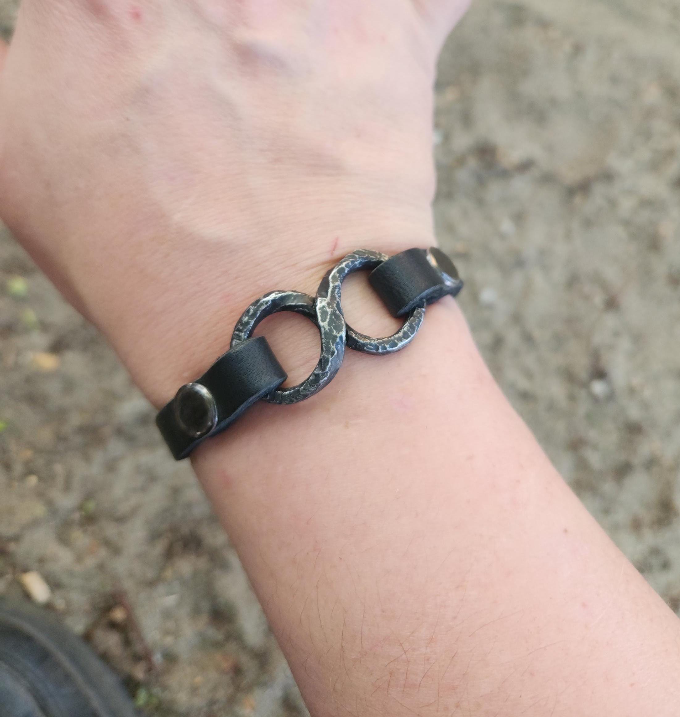 Forged Iron Infinity Bracelet
