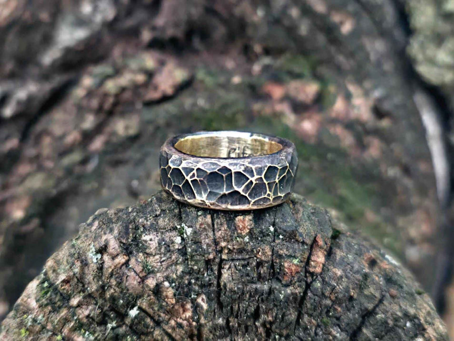 Bronze Anniversary Ring - Custom Engraved Wedding Band | DABforge