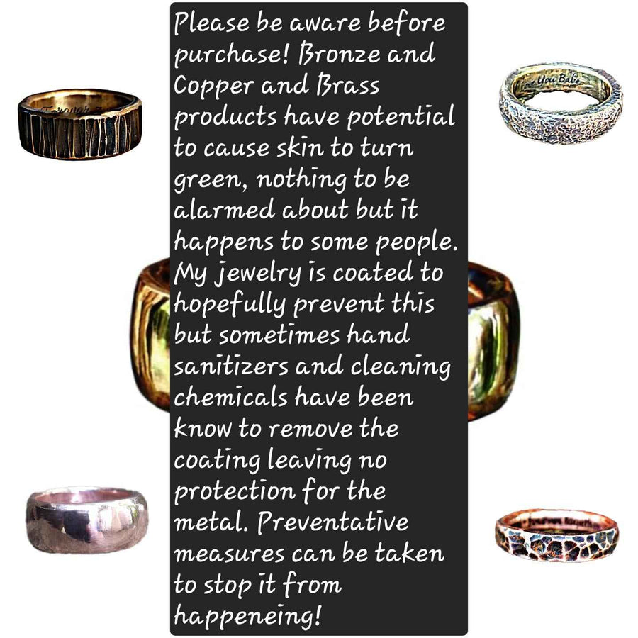 Bronze Anniversary Ring - Custom Engraved Wedding Band | DABforge