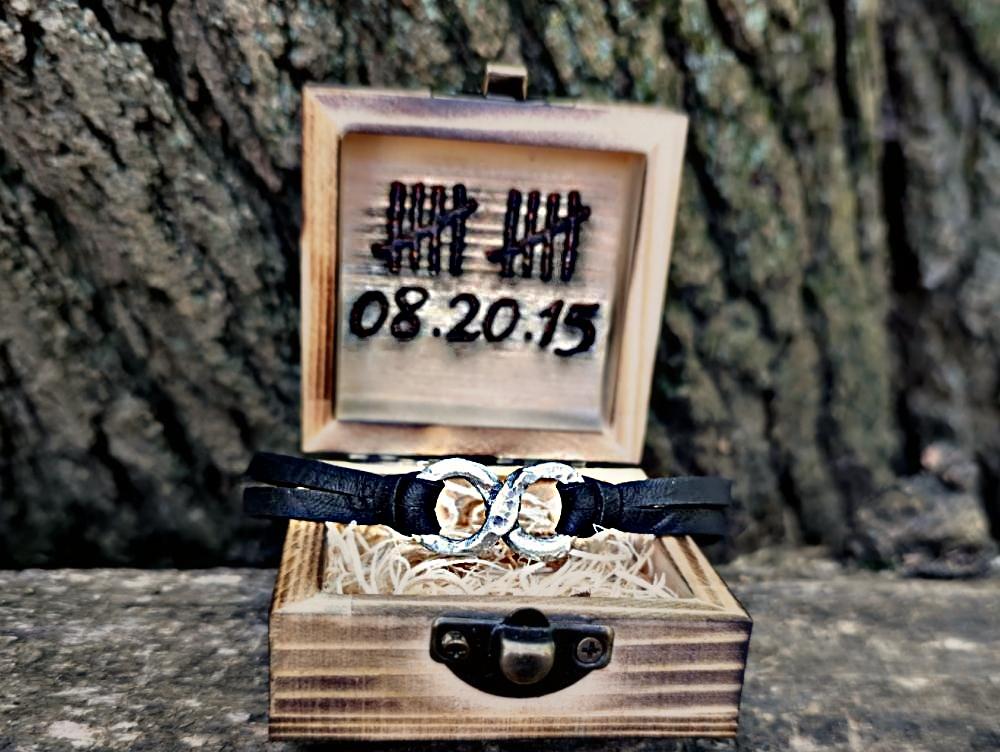 Aluminum Infinity Bracelet, Anniversary Gift for Couples • 10th Anniversary • Unique Blacksmith Forged Symbol * Unisex