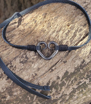 Iron heart choker, 6th anniversary gift, handmade iron jewelry for her