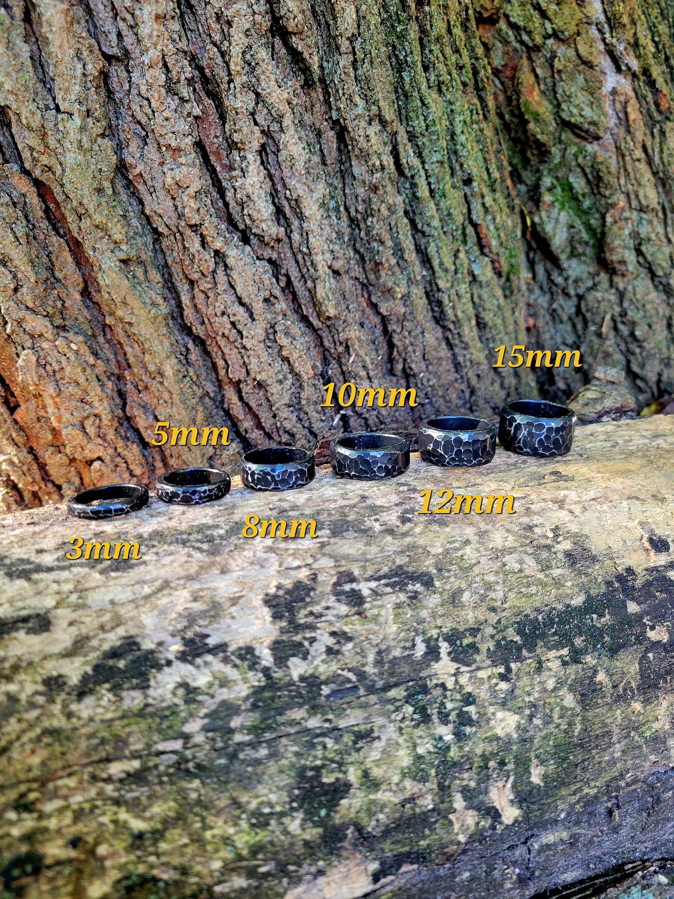 Hand Forged Iron Ring: 6th Anniversary Ring, Minimalist Blacksmith Wedding Band