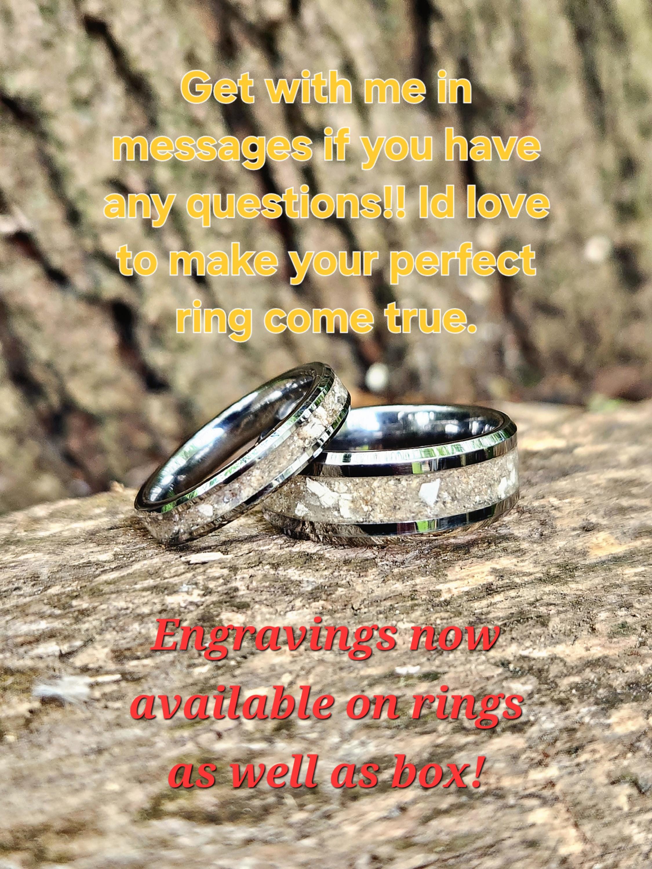 Pet Ash Ring: Tungsten Carbide Cremation Memorial Jewelry, Custom Engraving