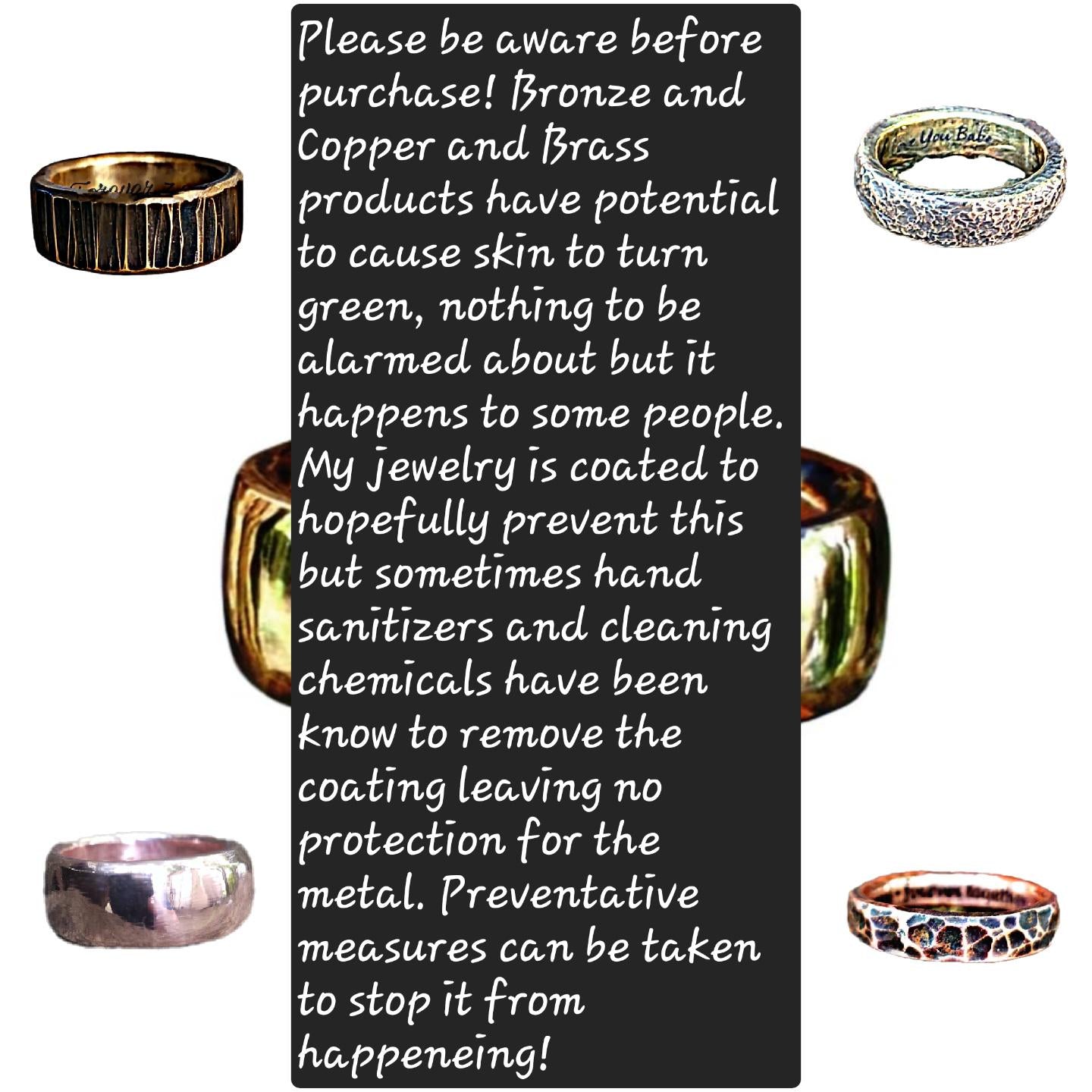 Handcrafted Bronze Wedding Band: Rustic Anniversary Ring with Custom Engraving