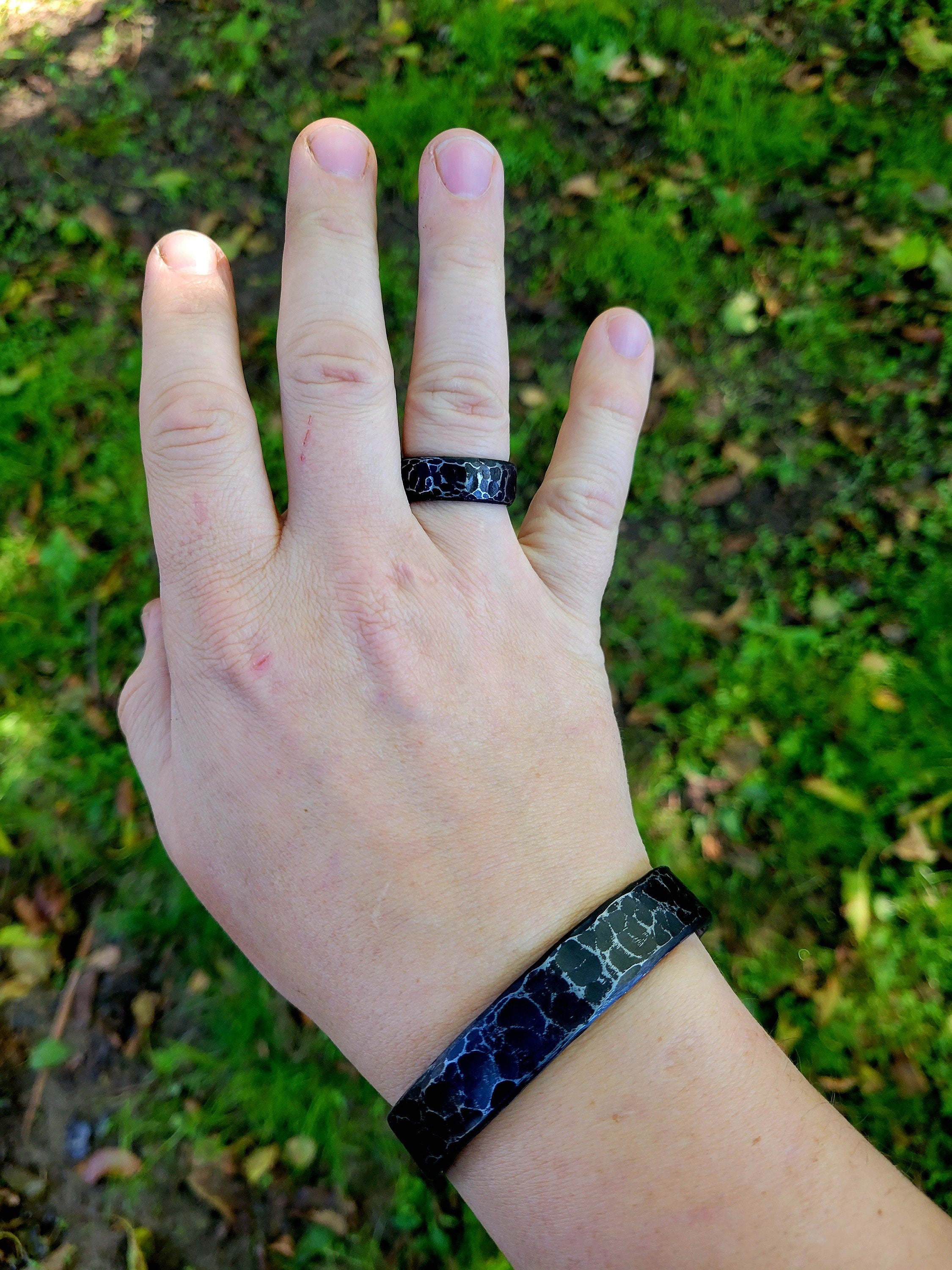 Hand Forged Iron Ring: 6th Anniversary Ring, Minimalist Blacksmith Wedding Band