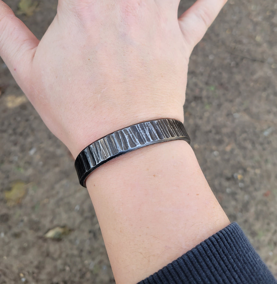 Hand Forged Iron Cuff Bracelet - 6th & 11th Anniversary Gift | DABforge