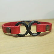 Forged iron bracelet 6th anniversary, infinity jewelry, handmade blacksmith gift for couples