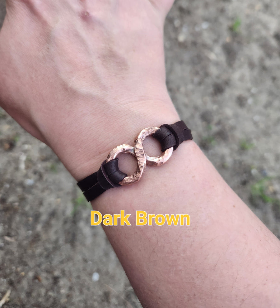 7th Anniversary Copper Infinity Bracelet - Handmade with Personalized Wooden Box | DABforge - DABforge