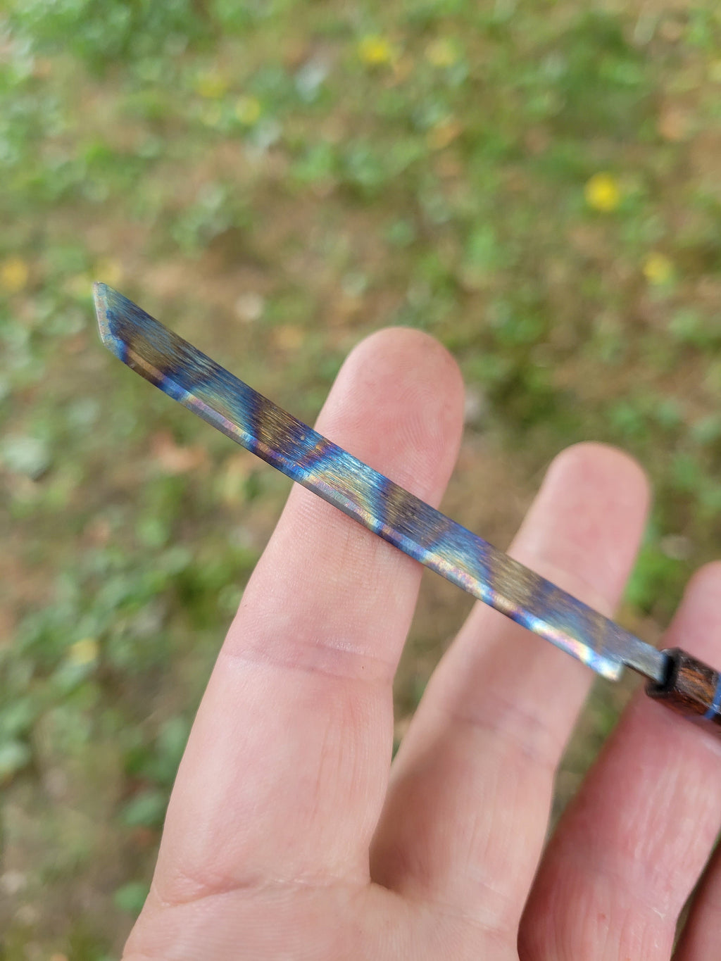 Titanium Katana Letter Opener: Anodized Wax Carving Tool