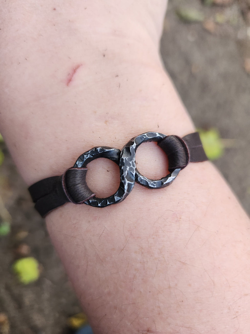 Iron Infinity Bracelet - 6th Anniversary Gift for Him/Her - Personalized Blacksmith Made