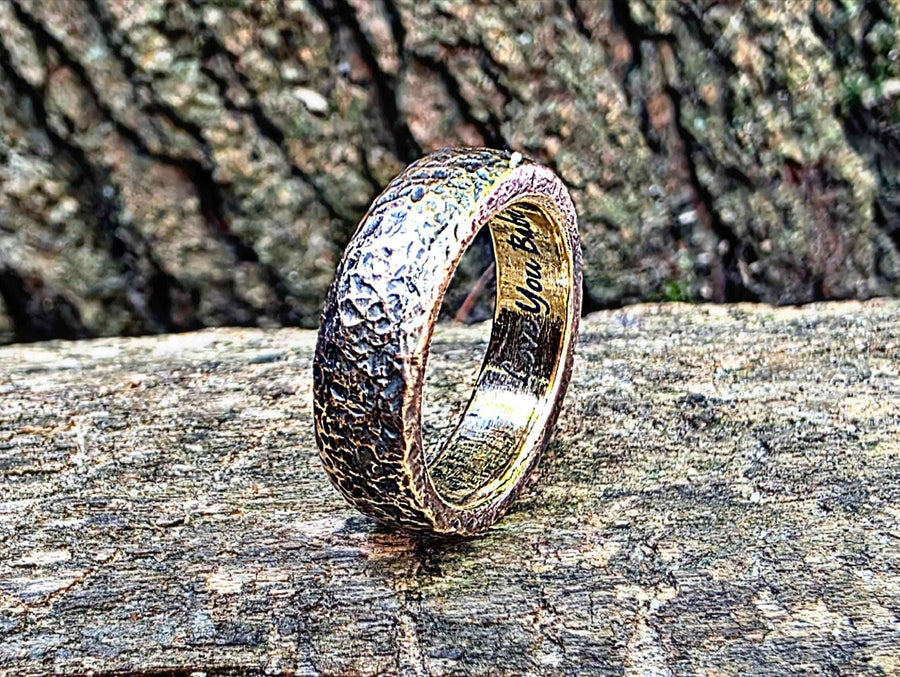 Handcrafted Bronze Wedding Band | 8th Anniversary Ring | DABforge - DABforge