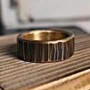 Rustic Bronze Ring: 8th Anniversary, Extra Large Rings, Custom Engraving
