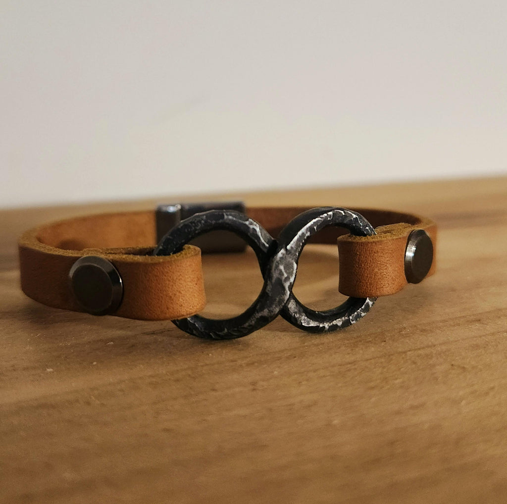 Forged Iron Infinity Bracelet