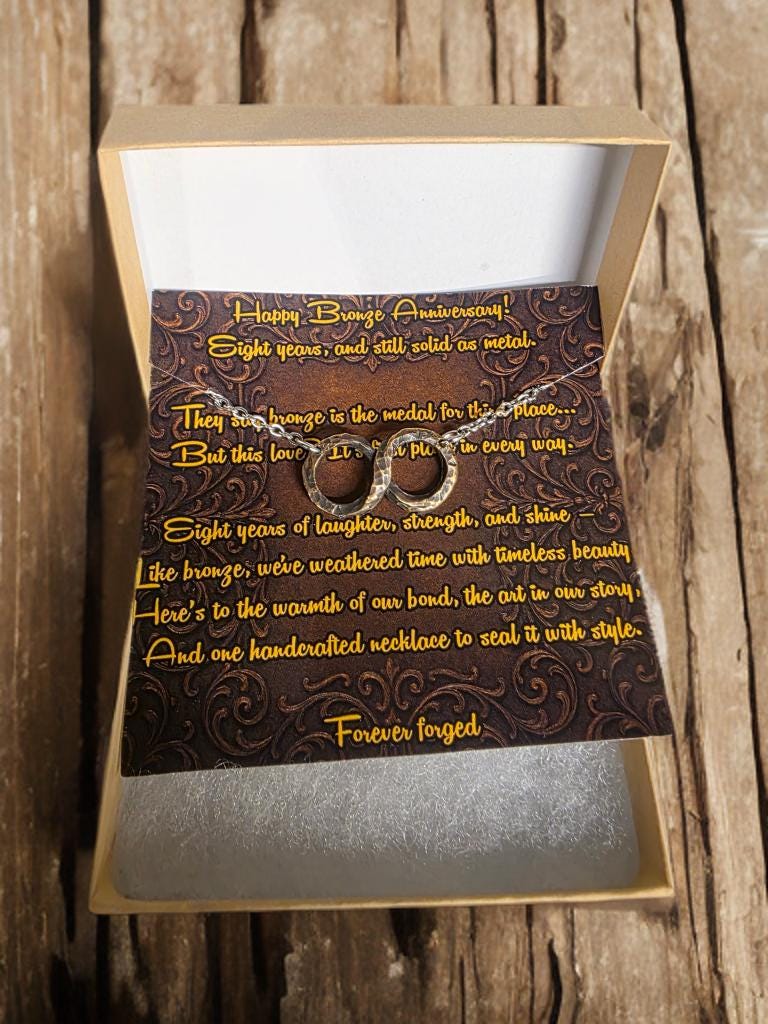 Bronze Infinity Pendant: 8th Anniversary Necklace