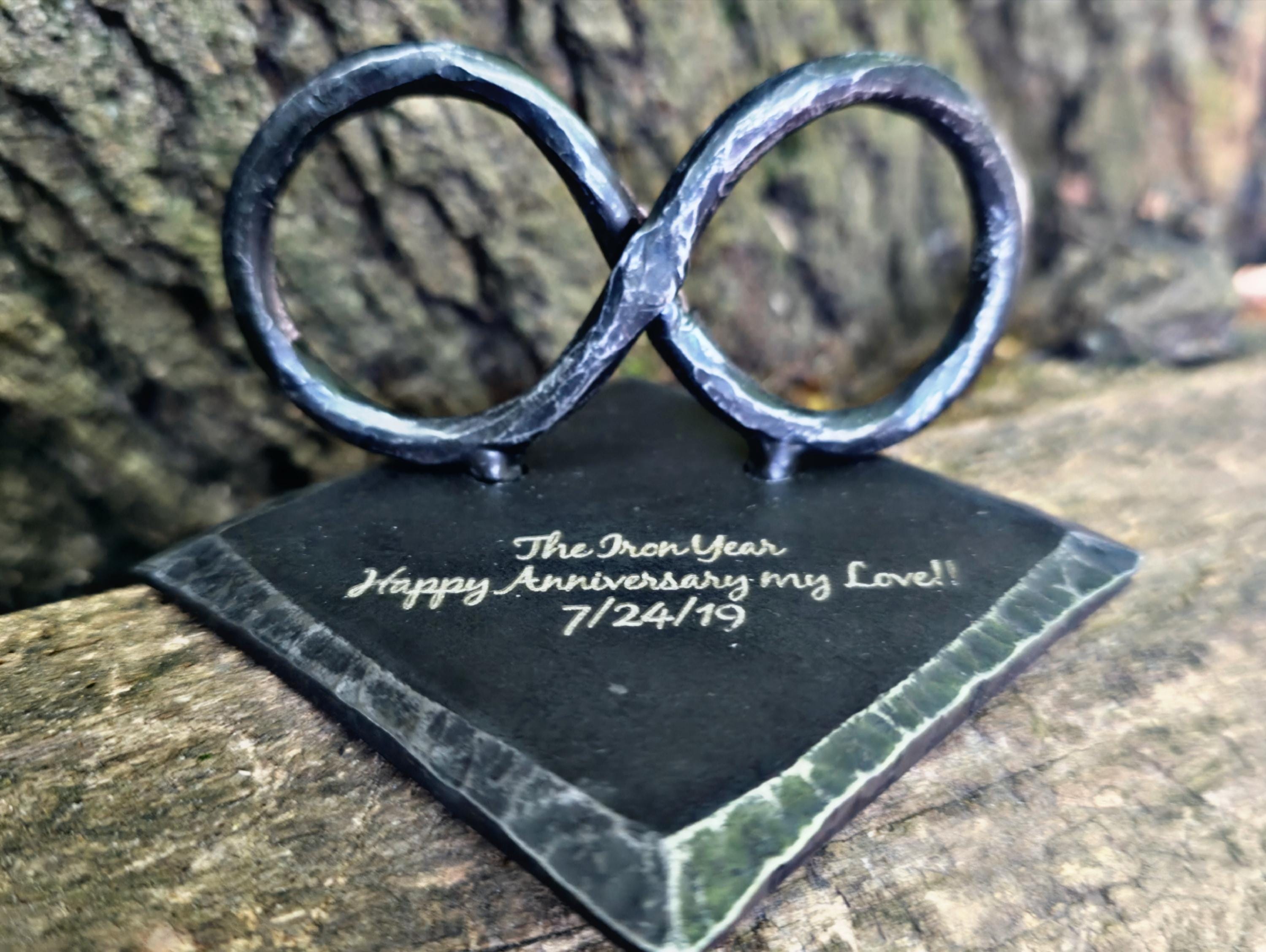 Handmade Iron Anniversary Plaque: Personalized Infinity Heart, 6th Anniversary