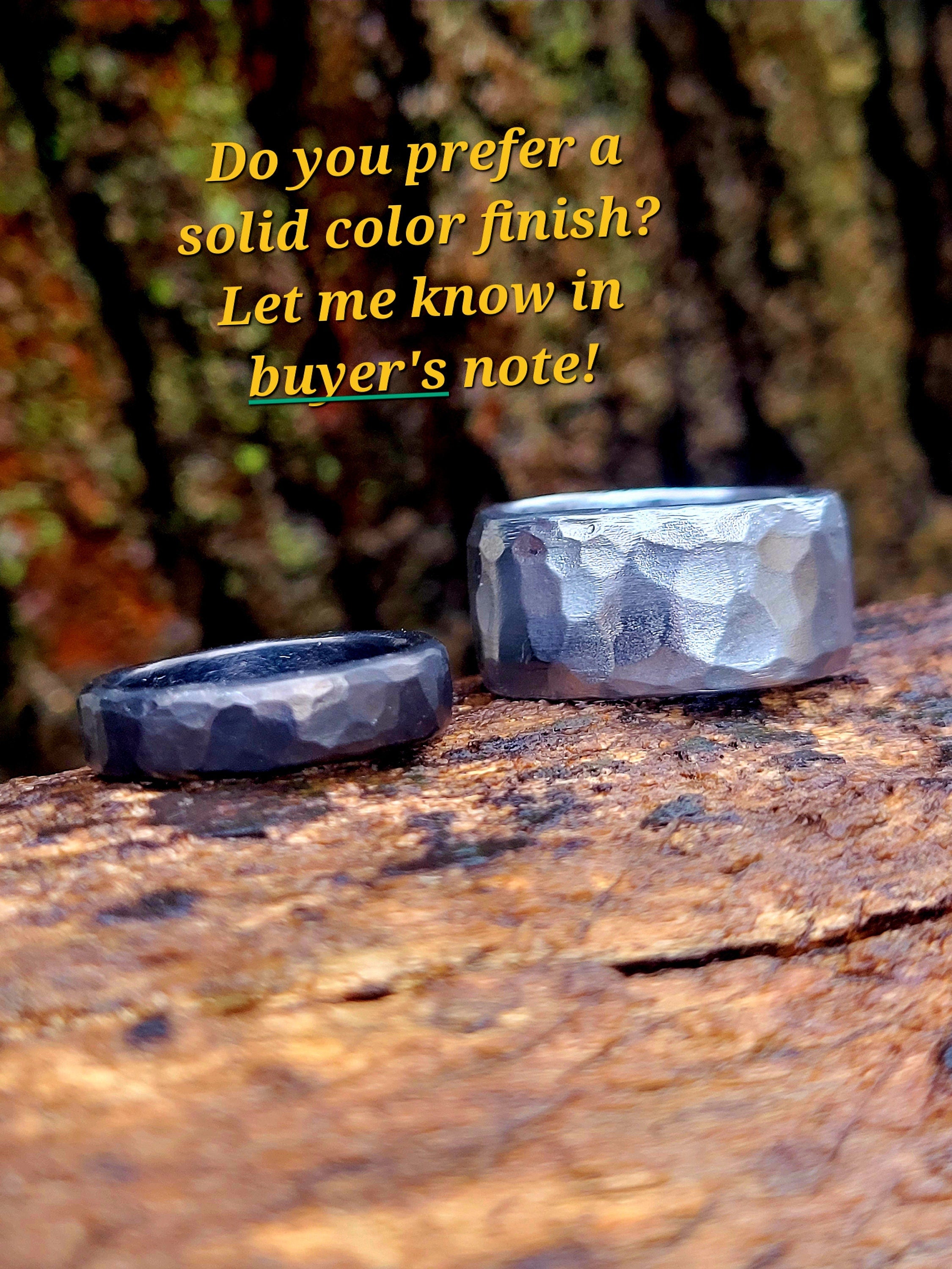 Hand Forged Iron Ring: 6th Anniversary Ring, Minimalist Blacksmith Wedding Band