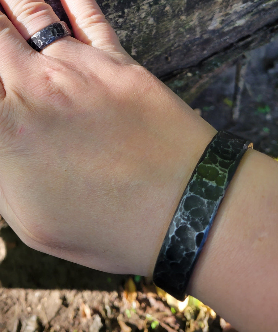 Hand Forged Iron Cuff Bracelet - 6th & 11th Anniversary Gift | DABforge