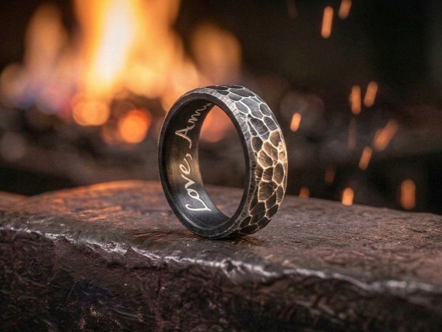 Hand Forged Iron Ring - 6th Anniversary Wedding Band | DABforge