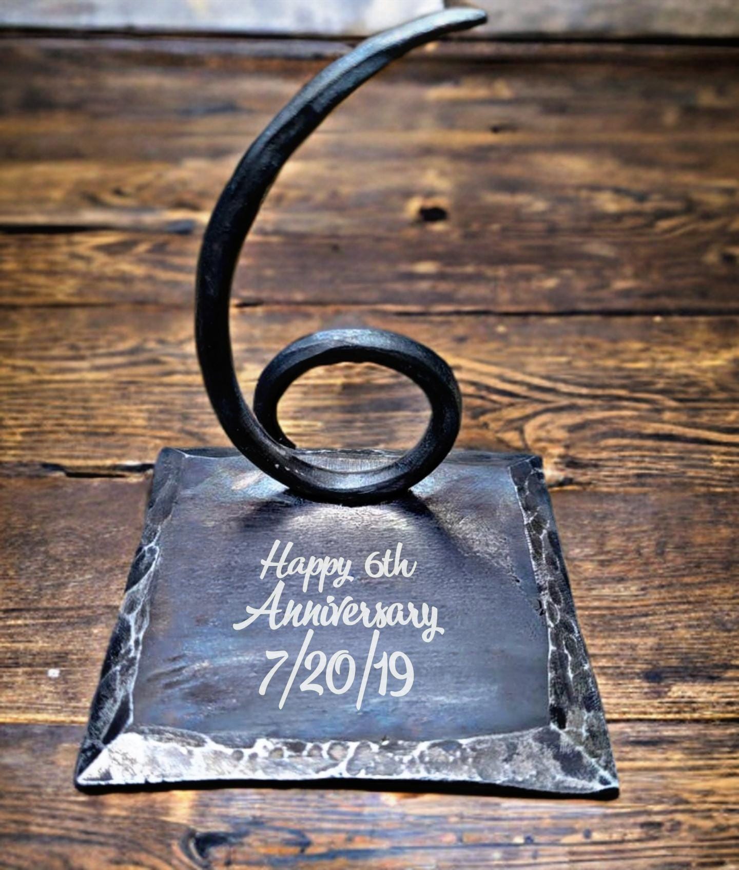 Handmade Iron Anniversary Plaque: Personalized Infinity Heart, 6th Anniversary