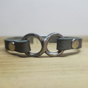 6th anniversary iron infinity, blacksmith forged bracelet, handmade jewelry gift for him her