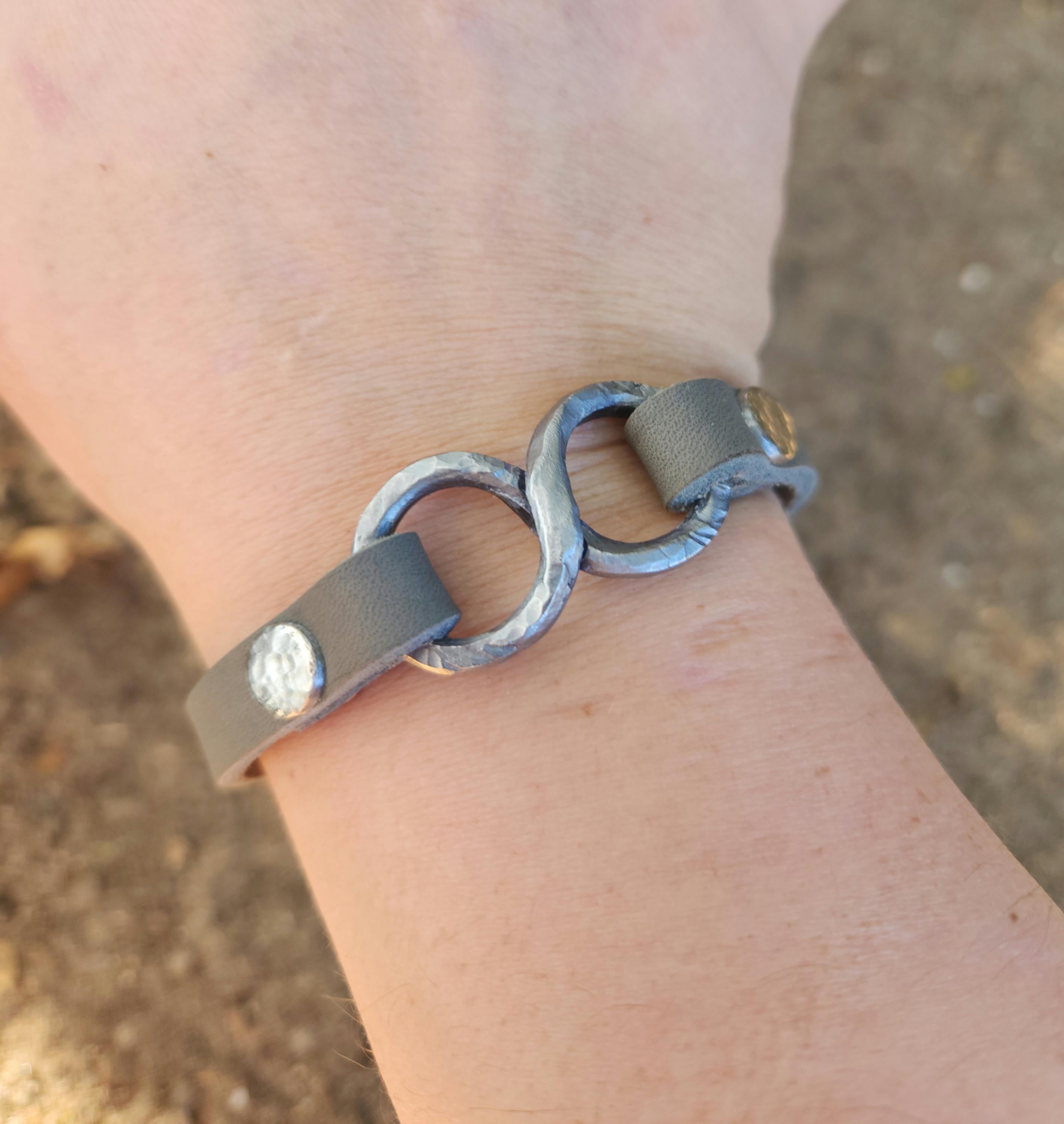 Forged Iron Infinity Bracelet