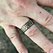 Rustic Bronze Ring: 8th Anniversary, Extra Large Rings, Custom Engraving