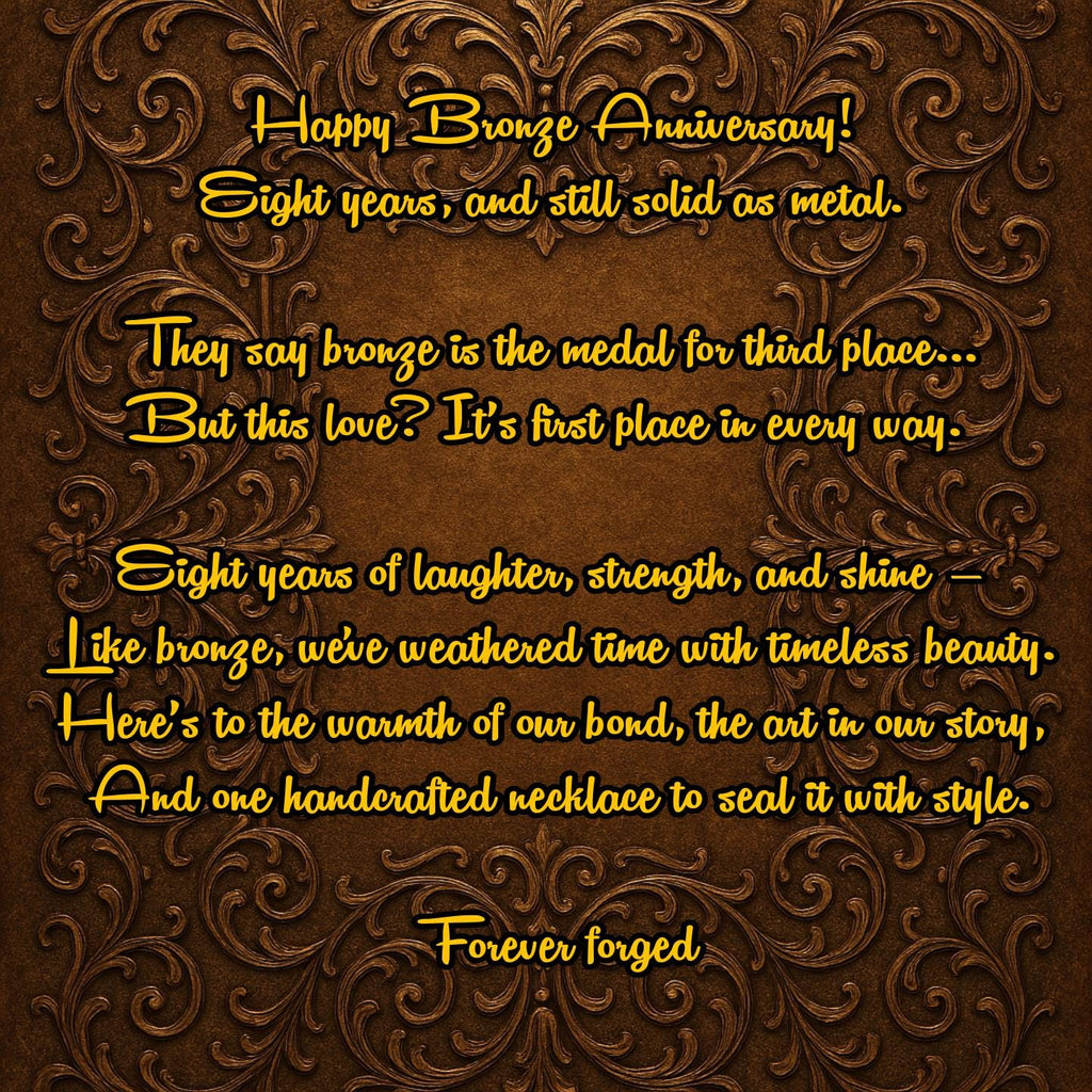 Bronze Infinity Pendant: 8th Anniversary Necklace