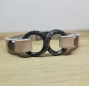Iron bracelet 6th anniversary, forged infinity design, handmade blacksmith jewelry for couples