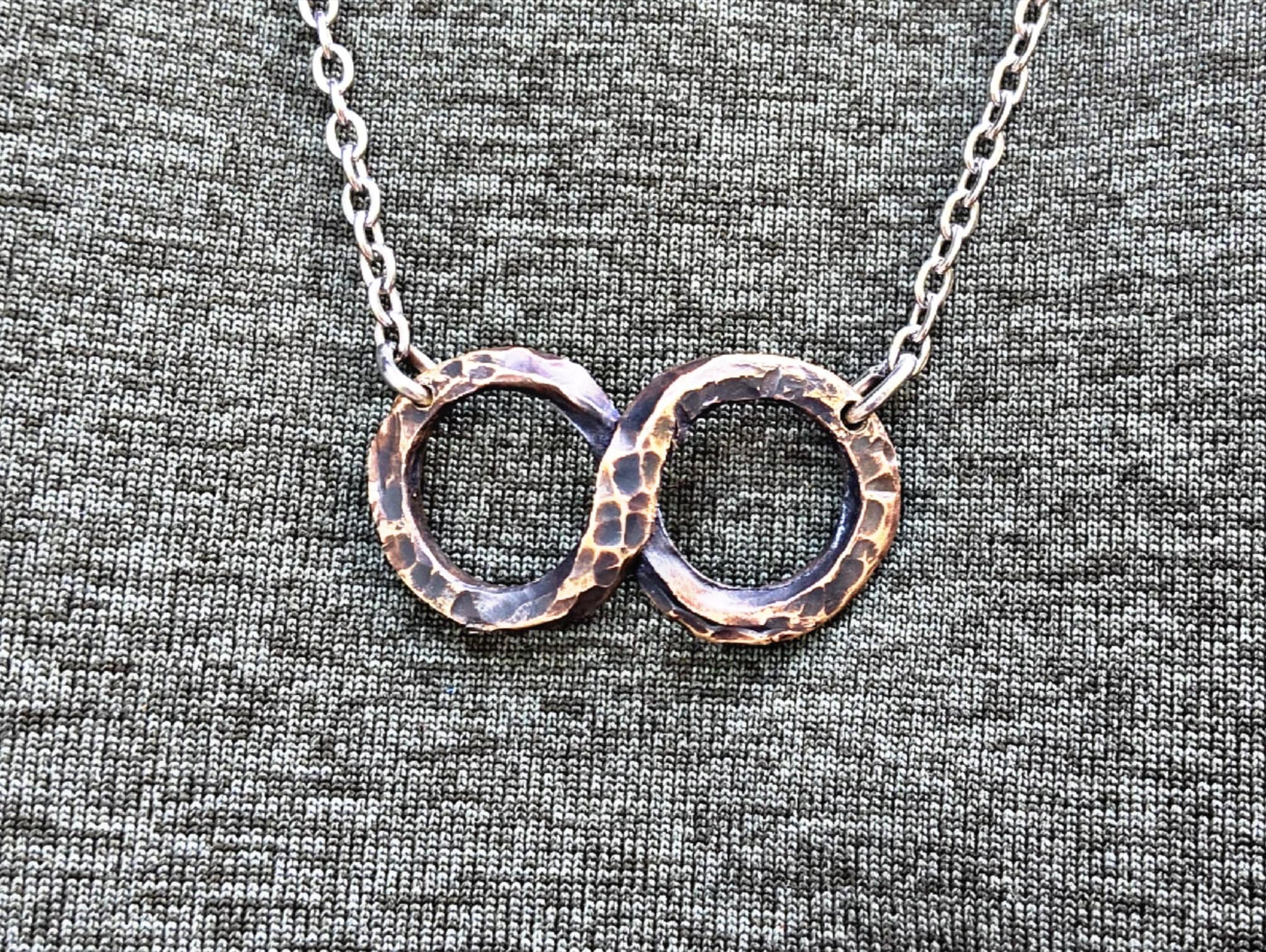 Bronze Infinity Pendant: 8th Anniversary Necklace