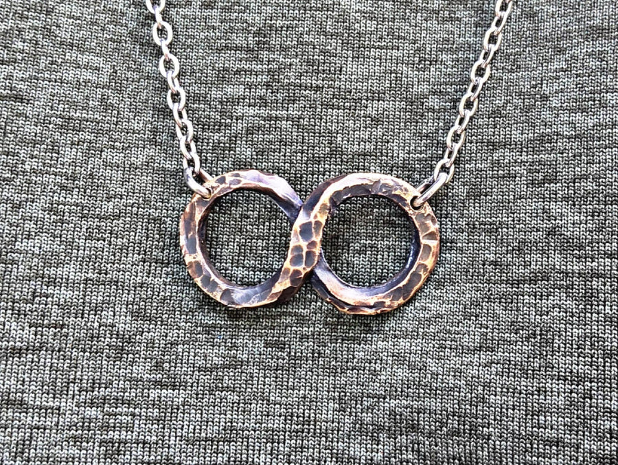 Bronze Infinity Pendant: 8th Anniversary Necklace