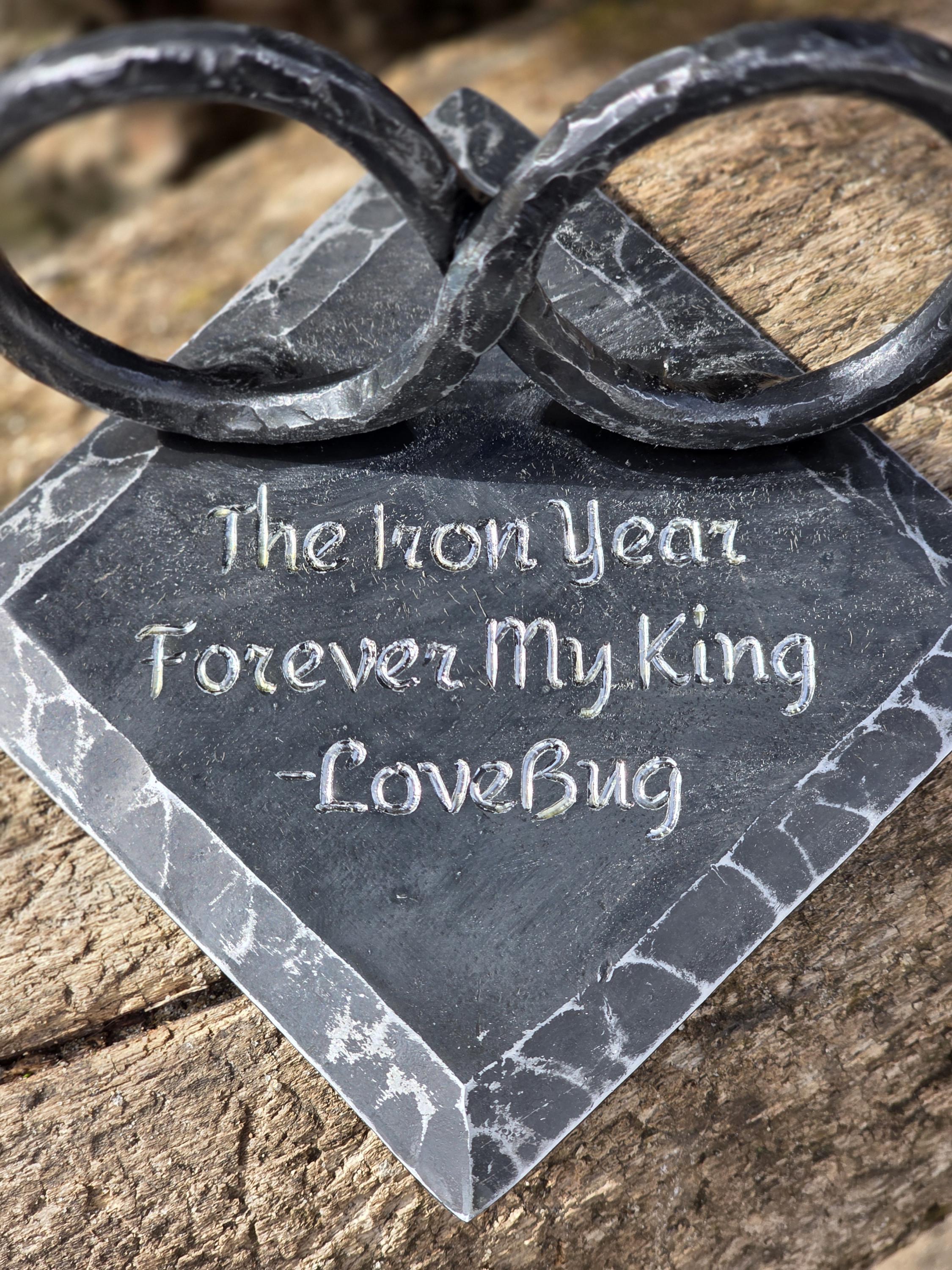 Handmade Iron Anniversary Plaque: Personalized Infinity Heart, 6th Anniversary