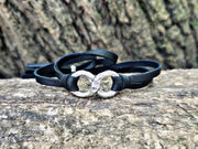 Aluminum Infinity Bracelet, Anniversary Gift for Couples • 10th Anniversary • Unique Blacksmith Forged Symbol * Unisex