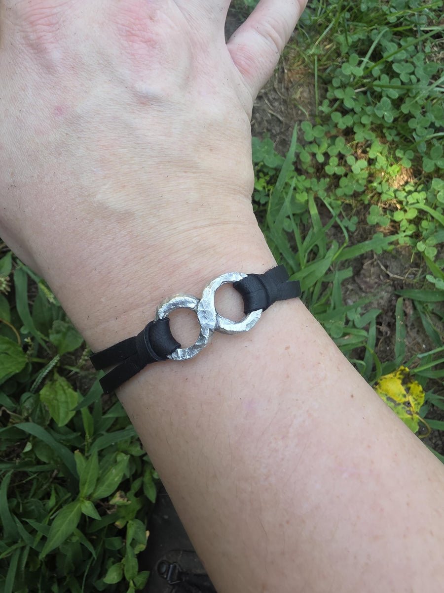Aluminum Infinity Bracelet, Anniversary Gift for Couples • 10th Anniversary • Unique Blacksmith Forged Symbol * Unisex