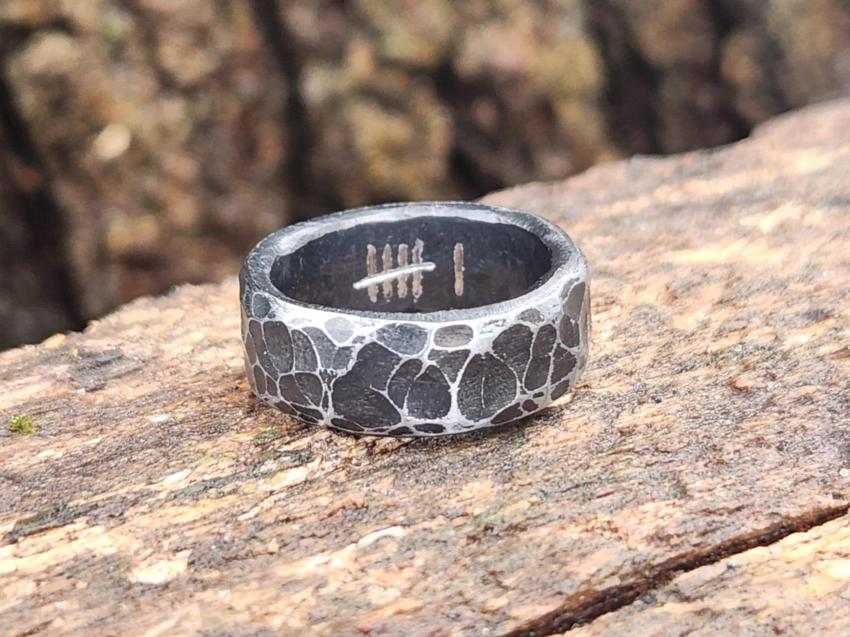 Hand Forged Iron Ring: 6th Anniversary Ring, Minimalist Blacksmith Wedding Band