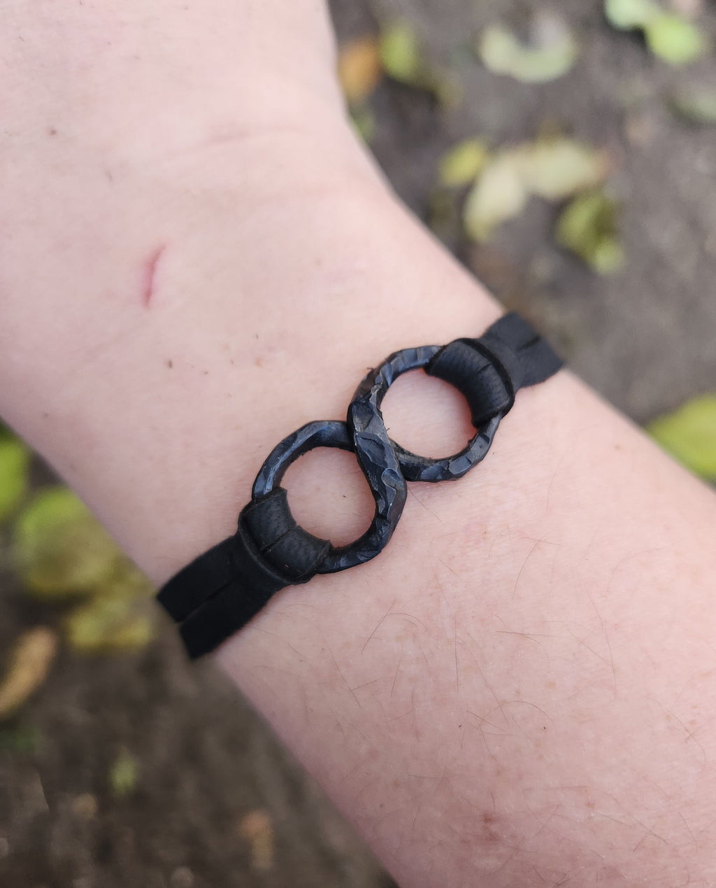 Iron Infinity Bracelet - 6th Anniversary Gift for Him/Her - Personalized Blacksmith Made