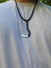 Iron Scythe Necklace | Santa Muerte Pendant | Hand Forged | DABforge