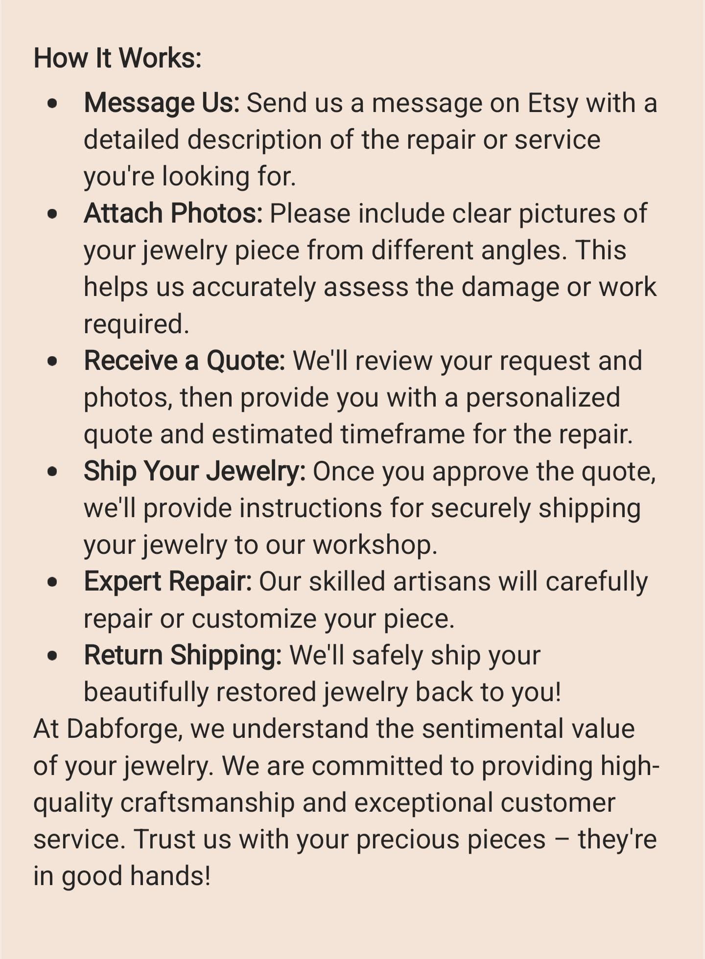 Custom Jewelry Repair by Dabforge - Gold, Silver, Copper - Ring Resizing, Stone Setting, Engraving