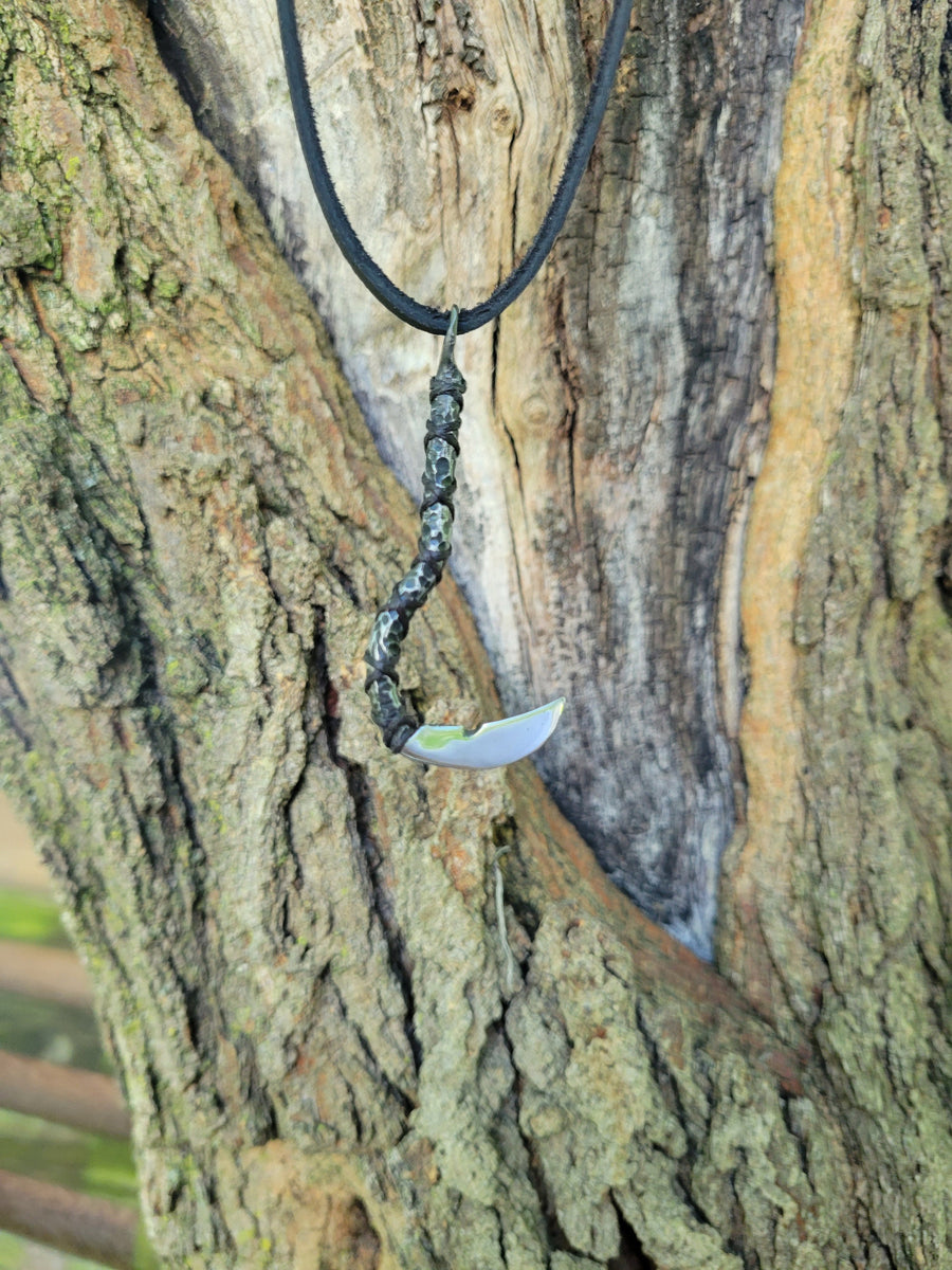 Iron Scythe Necklace | Santa Muerte Pendant | Hand Forged | DABforge