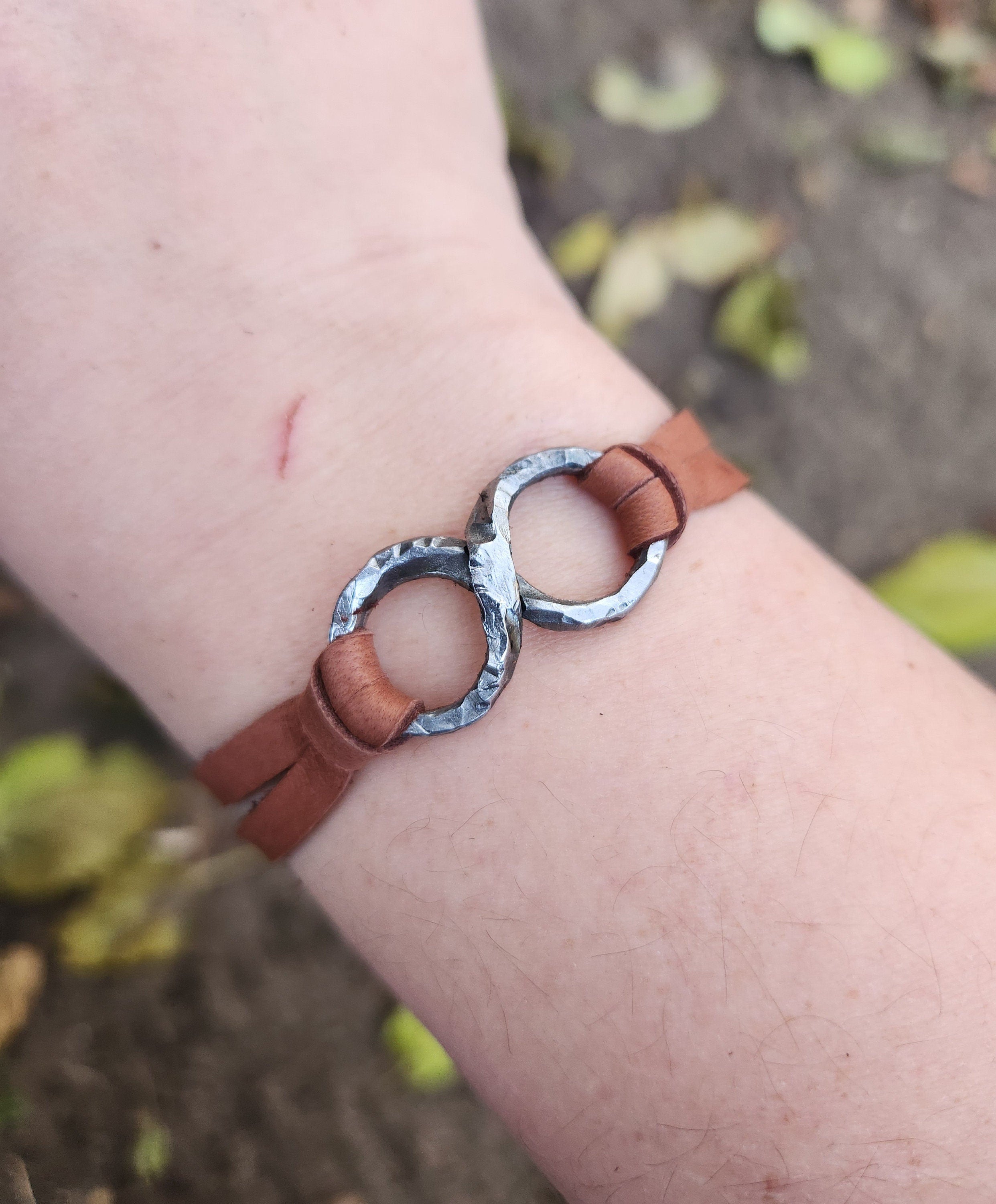 Iron Infinity Bracelet - 6th Anniversary Gift for Him/Her - Personalized Blacksmith Made