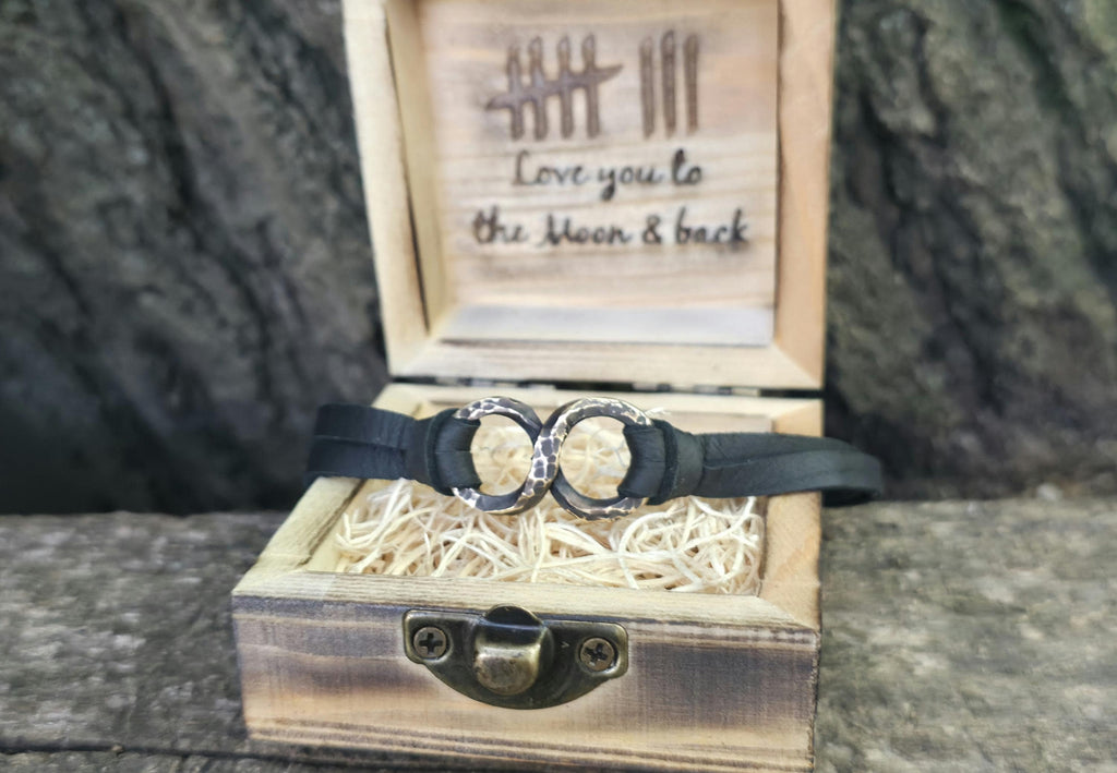 Bronze Infinity Bracelet: 8th Anniversary Gift, Bronze Anniversary.