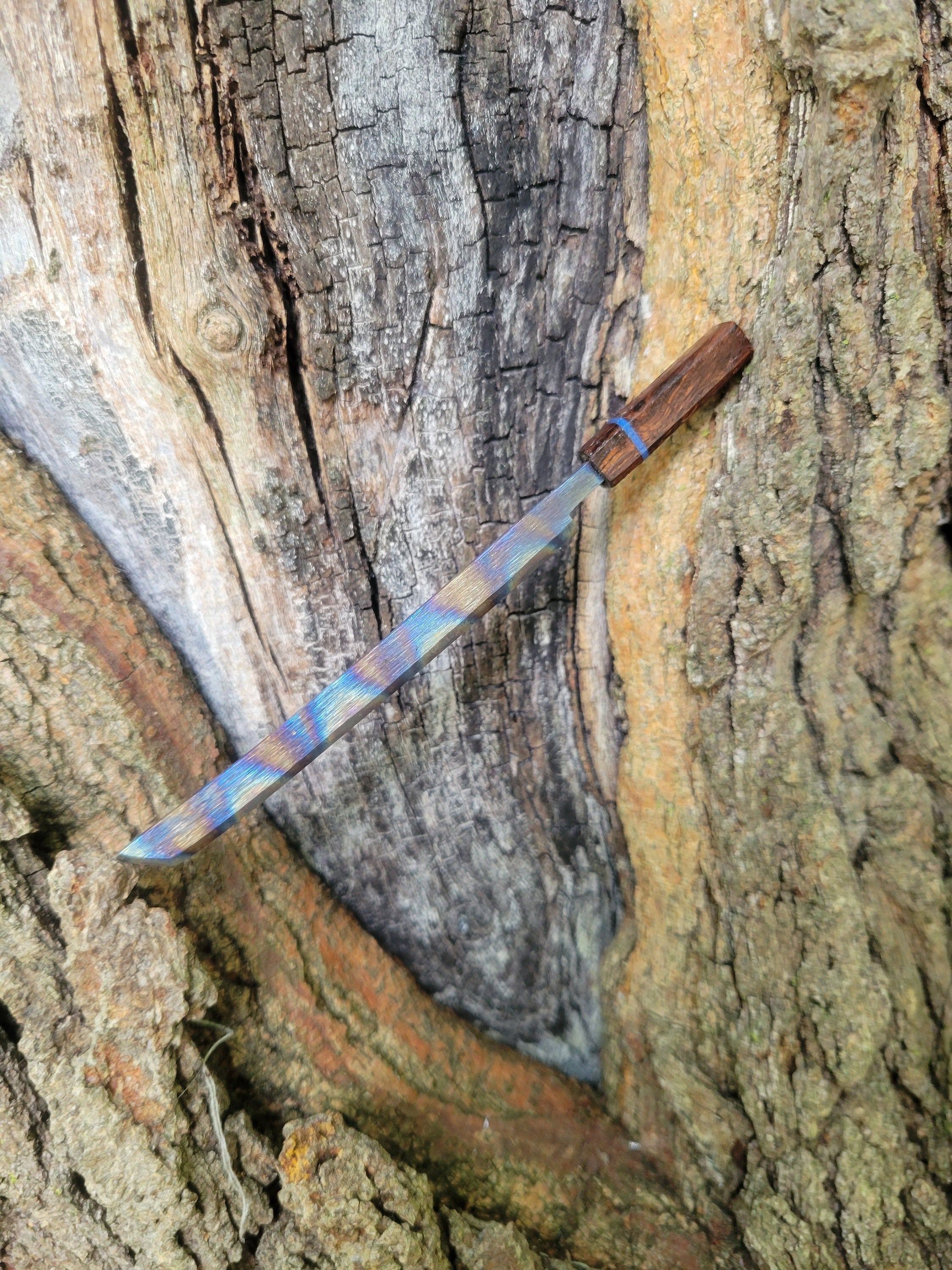 Titanium Katana Letter Opener: Anodized Wax Carving Tool