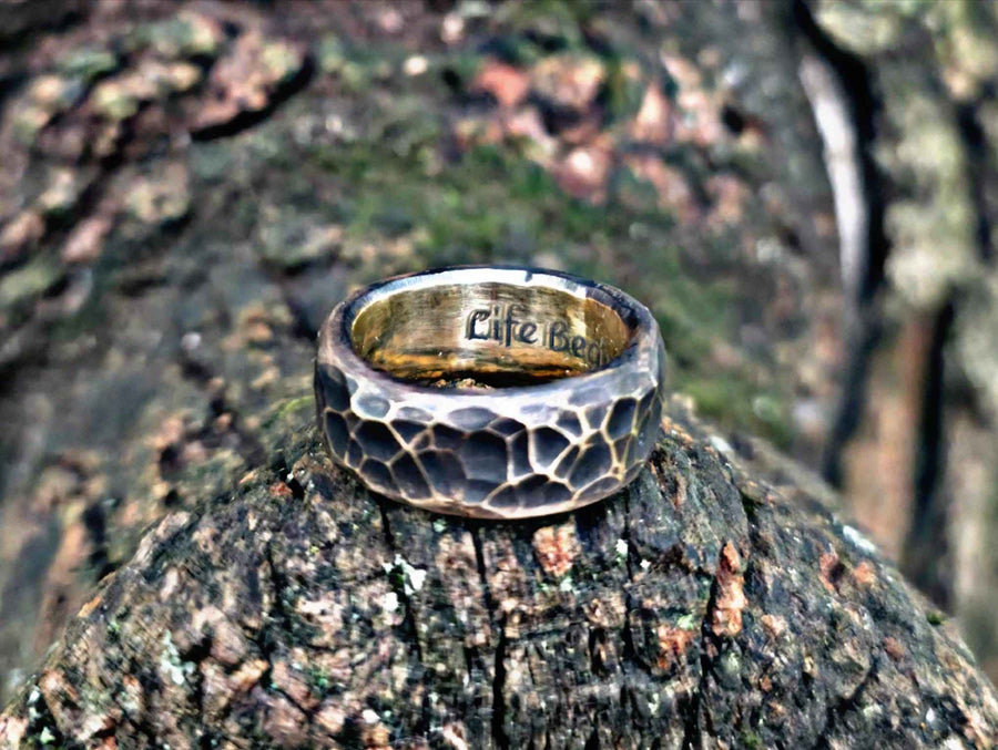 Bronze Anniversary Ring - Custom Engraved Wedding Band | DABforge