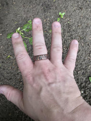 Hammered Copper Ring: 7th Anniversary Gift, Custom Engraved Minimalist Band | DABforge